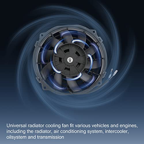 JDMSPEED New Universal 12V Slim Electric Radiator Cooling Fan Push Pull 7" Inch Mount Kit Black 10 Blades - color: Black, size: 7 Inch