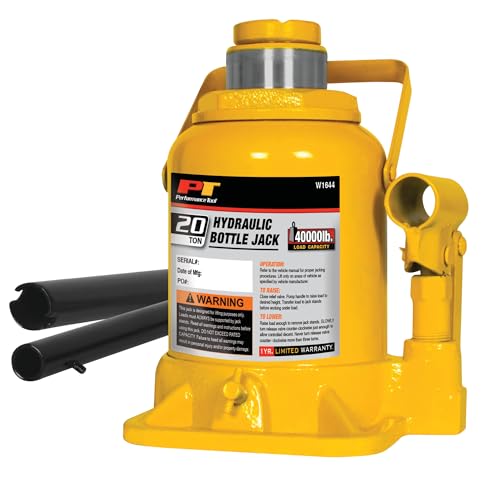 Performance Tool W1644 20 Ton Heavy Duty Shorty Hydraulic Bottle Jack - size: 20-Ton - Shorty