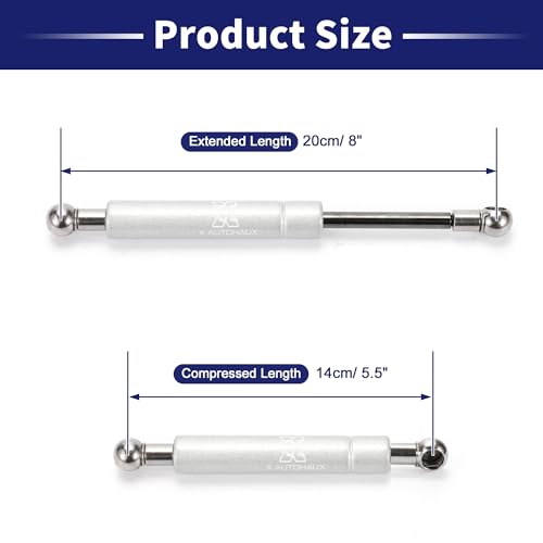 X AUTOHAUX 1 Pc 8inch 22Lbs/100N Silver Tone Lift Supports - color: Silver Tone, size: 22lb