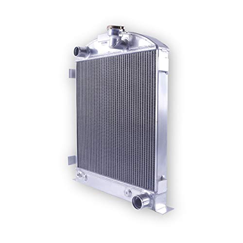 3 Row Aluminum Radiator for 1939 1940 1941 Ford Deluxe Car Sedan Chevy V8 Engine,1932 Ford Ton Pickup Model Base racing Radiator - size: 19