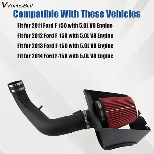 Cold Air Intake Kit for 2011-2014 Ford F150 5.0L V8 - size: 2011-2014 Cold air intake f150 5.0lv8