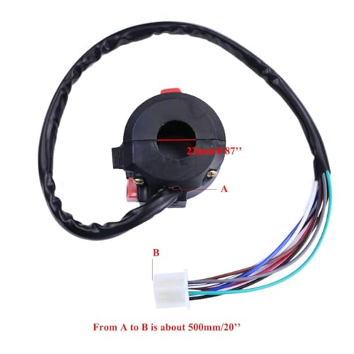 PRO BAT Left Kill Start Button Light Switch Housing 7/8'' 22mm - style: 50cc Switch with Female Plugs