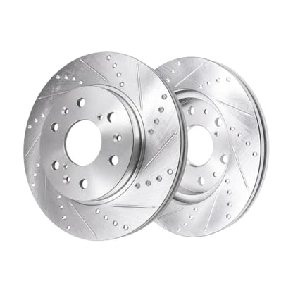 HUSCH Ceramic Brake Pads and Drilled and Slotted Brake Rotors Fit for GMC - size: Drilled&Slotted-55097+D1363