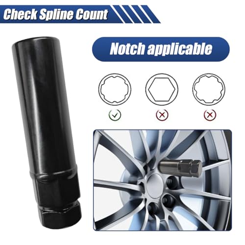 Small 6 Spline Tuner Lug Nut Key - Aftermarket Splines Lug Nut Socket Key Tool Car Wheel Lock Removal Tool Replacement for 19mm (3/4") and 21mm (13/16") Hex Socket Wrench (6Spline-S) - size: 6Spline-S