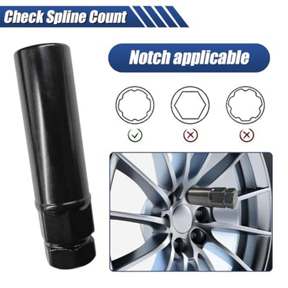 Small 6 Spline Tuner Lug Nut Key - Aftermarket Splines Lug Nut Socket Key Tool Car Wheel Lock Removal Tool Replacement for 19mm (3/4") and 21mm (13/16") Hex Socket Wrench (6Spline-S) - size: 6Spline-S