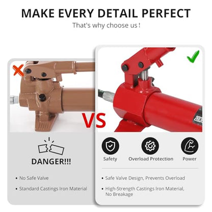 12 Ton Hydraulic Ram Auto Body Frame Repair Kit, Versatile Applications with Comprehensive Components, Durable Storage Solution, Heavy Load Capacity, Quick & Easy Set-Up for Automotive and Furniture. - size: 12TON