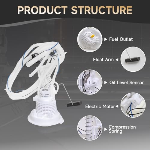 E7264A Fuel Pump & Sending Unit Assembly Passenger Side Replacement for 2005-2014 Chrysler 300 Dodge Charger Challenger Magnum 3.5L 5.7L 6.1L 6.4L w Pressure Sensor & Seal Ring Gasoline Transfer Pump - color: E7264A