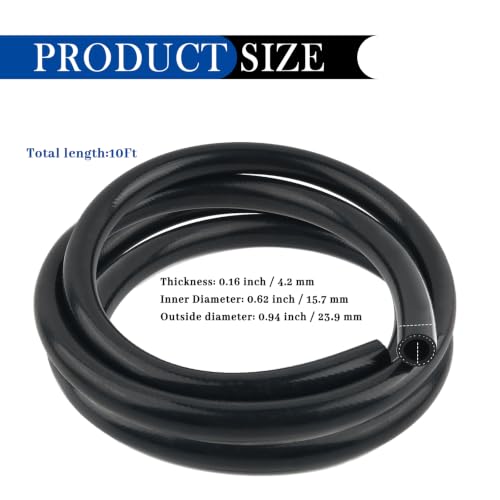 10Ft ID 5/8 Car Heater Hose,Silicone Radiator Hose with 650PSI Rupture Pressure for Water/Gas Transportation,Professional Car Accessories Coolant Hoses for Vehicle Cooling Systems - color: 5/8" 10FT