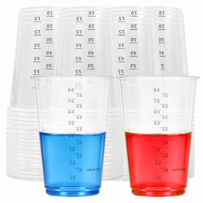 Resin Mixing Cups 20 Count 8oz Precision Measuring Set with Dual Scales & Protective Gloves – Heavy-Duty & Crystal Clear Disposable Cups for Epoxy, Paints, Pigments & More (8OZ) - size: 8OZ
