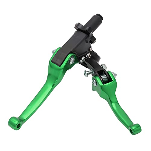 JFG RACING Motorcycle Brake Clutch Lever 7/8'' 22mm Folding Levers Aluminum Alloy Universal for CRF50 KLX SSR TTR 110 125 150 200 250cc Dirt Pit Bike ATV Mini Bike Green - color: Green