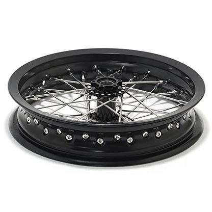 TOFR 12"x2.15" CNC Front Wheel Rim Set for Sur-Ron Surron Light Bee X LBX - color: Black, size: 12" Front