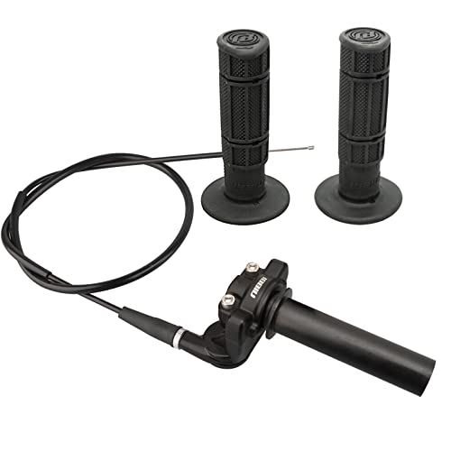 NIBBI Twists Throttle Grip,Dirt Bike Grips with Throttle Cable and Handlebar Grip for SSR125 Pit Bike, 22mm Motorcycle Throttle Assembly - color: Black