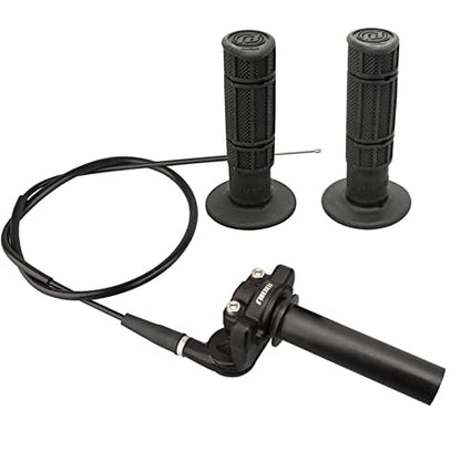 NIBBI Twists Throttle Grip,Dirt Bike Grips with Throttle Cable and Handlebar Grip for SSR125 Pit Bike, 22mm Motorcycle Throttle Assembly - color: Black