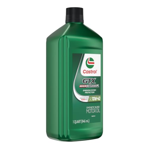 Castrol GTX High Mileage 10W-40 Synthetic Motor Oil, 1 Quart, Pack of 6 - size: 1 Quart, Pack of 6