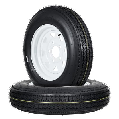 GarveeTech 5.30-12 Trailer Tire and Wheel Assembly, 5 Lug, Set of 2 - size: 5.30-12, style: 5 Lug