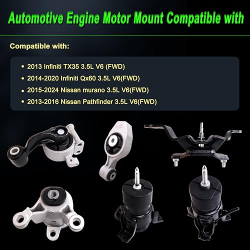 Engine Motor Mount fit Nissan Murano 15-24/Pathfinder 13-16 3.5L FWD - size: 2015-2024 Murano
