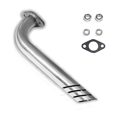 JMCHstore Header Exhaust Pipe Kit for Coleman CT100U CC100X 98cc Predator 79cc 3HP Engine, Massimo MB100 79cc Mini Bike, 154F 3.0 hp Engine Parts (Sliver) - color: Sliver
