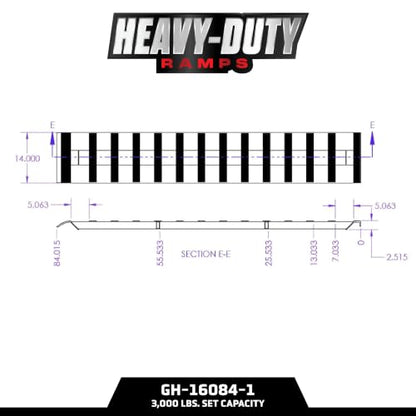 GEN-Y Hitch Heavy Duty Aluminum Loading Ramps - Set of 2, 7 Foot Long x 14 Inches Wide, 6000 lbs Capacity, Hybrid Hook and Plate Ends, Serrated Cross Rungs for Maximum Traction - size: 7'
