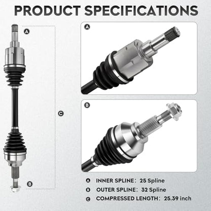 ILONPA NEW Front Left CV Axle Shaft Assembly, Driver Side, FWD Only