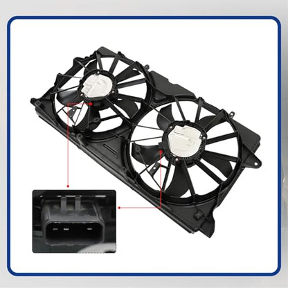 Radiator Cooling Fan Replacement for 23123633 23123634 Replacement for Silverado 1500 2015-2019 Replacement for Sierra 1500 2015-2019