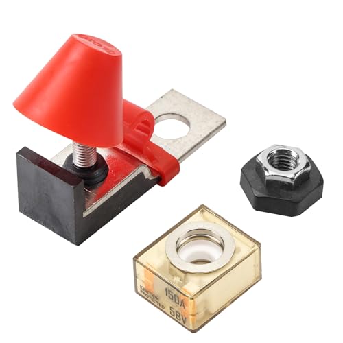GLOSO Marine Rated Battery Fuse IPBF+Terminal Fuse Block Kit, Single Stud M8 (5/16") + Ignition Protected Battery Fuse (150A) - size: 150A