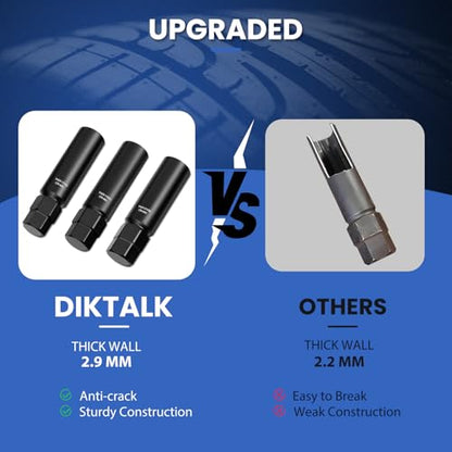 10 Spline Lug Nut Key Set, 3-Piece Thick Wall Spline Socket Set - size: 3PCS Spline Lug Nut Socket Set