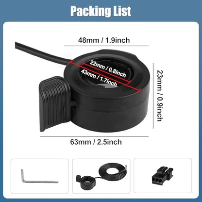 Thumb Throttle Ebike: Electric Scooter Throttle, Ebike Throttle, 7/8inch (22mm) Thumb Throttle Speed Control, 12V-72V Universal Controller for E-Bike Electric Scooters
