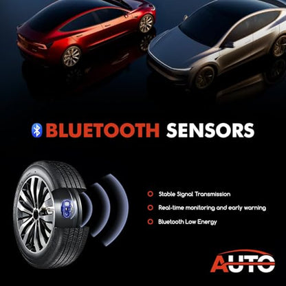 1490701-01-C Tire Pressure Monitor Sensors BLE Bluetooth TPMS Sensor Replacement for Tesla Model 3 ModelY Models ModelX 2020-2024 (4, Black)