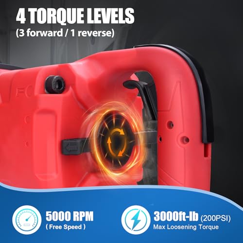 1 Inch Air Impact Wrench, Up to 3000ft-lbs Torque, 5000RPM 1'' Impact Gun - size: 1 Inch | 3000 ft-lbs