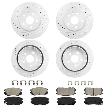 Betthand Brakes and Rotors Fit for 2010-2017 Chevy Equinox, GMC Terrain - size: 580746*2+580763*2+D1421-8536+D1275-8391