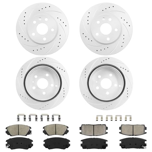 Betthand Brakes and Rotors Fit for 2010-2017 Chevy Equinox, GMC Terrain - size: 580746*2+580763*2+D1421-8536+D1275-8391