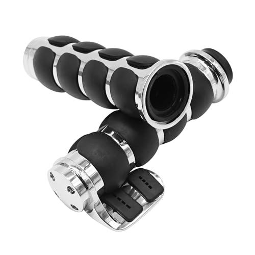 EATAKWARD 1 Inch Motorcycle Handlebar Grips 25MM Universal Non-Slip Handlebar Throttle Grips w or Throttle Assist Black Chrome Replacement for Harley Davidson Replacement for Suzuki Kawasiki