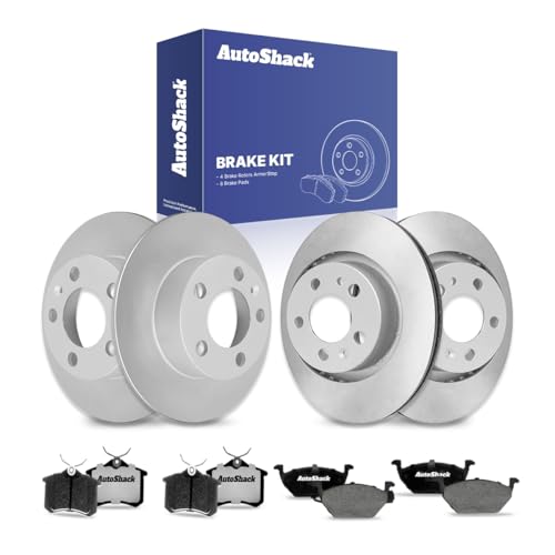 AutoShack Front & Rear Coated Rotors & Ceramic Pads for VW Jetta 2006 - style: ArmorStop & Pad