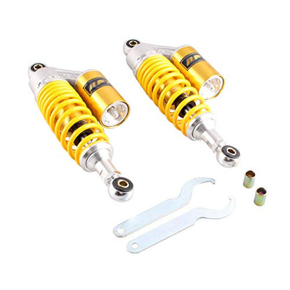 11" 280mm A Pair Rear Adjustable Air Shock Absorbers eye to eye 50-110cc Yellow - color: Yellow, size: 280MM