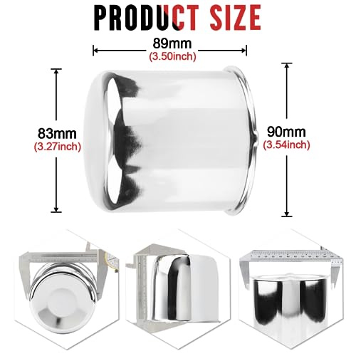 RTrhinoTuning 4PCS 3.27" 83mm Push Through Center Caps Wheel Hub Caps for Truck Trailer Wheel Rim, 3.27" Hub, 3.5" H Sliver Hubcap - color: Chrome, size: 3.27" Center Hole, 3.5" Height