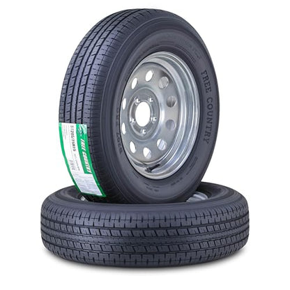 Free Country 2 Trailer Tire Wheel ST205/75R15 8PR 107N 5X4.5 Galvanized Mod