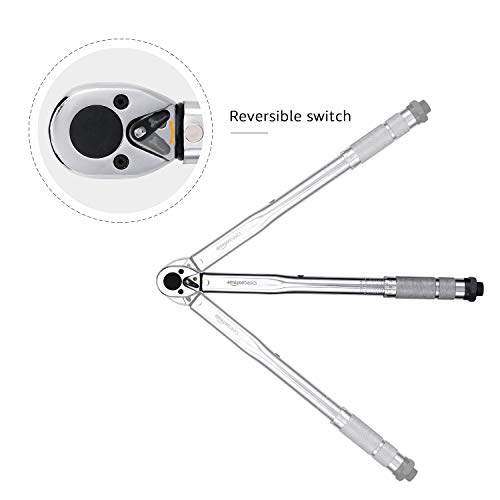 Amazon Basics 3/8-inch Drive Click Torque Wrench Ratchet, 15-80 ft.-lb, 20.4-108.5 Nm - size: 3/8-Inch, style: 15-80 ft.-lb