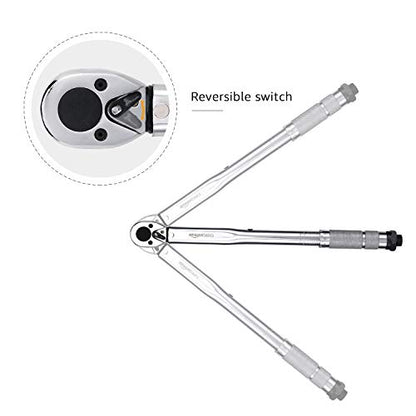 Amazon Basics 3/8-inch Drive Click Torque Wrench Ratchet, 15-80 ft.-lb, 20.4-108.5 Nm - size: 3/8-Inch, style: 15-80 ft.-lb