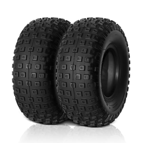 TUFFIOM 145/70-6 ATV UTV Tires for All-Terrain, 6PR Mini Bike Tires with Good Longitudinal Traction and Reversing Performance on Mud, Sand and Rocks, Tubeless, Set of 2 - size: 145/70-6 6PR (2 pack)