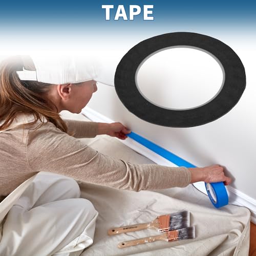 Painters Tape Easy Removal Fine Width 1.5mm Tape 0.06 Inches x 52.5 Yards Black - color: Black, size: 0.06 Inches x 52.5 Yards