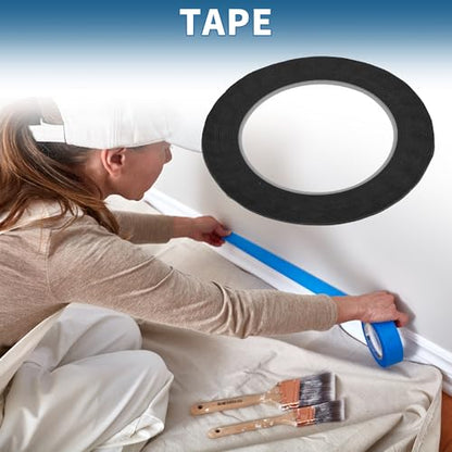 Painters Tape Easy Removal Fine Width 1.5mm Tape 0.06 Inches x 52.5 Yards Black - color: Black, size: 0.06 Inches x 52.5 Yards