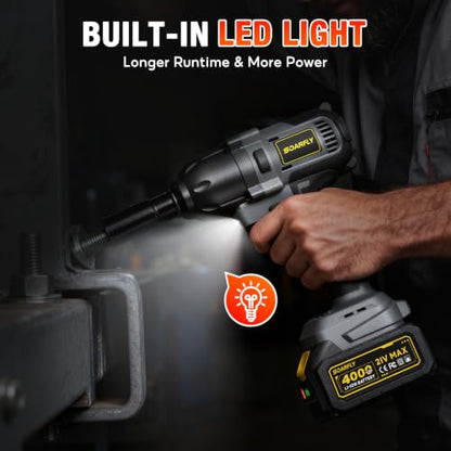 SOARFLY 1/2" Cordless Impact Wrench, 738 Ft-lbs (1000 N.m) Impact Gun - color: Black