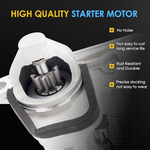 17982 17449 Starter Replacement for Nissan Sentra 2.0L 1.8L 1.6L 07-19, Versa 1.8 07-12, Juke 11-17, Cube 09-14, NV200 13-21, Chevrolet City Express 15-18 L4 Engine OE# S114-902A 19317693 - color: 17982