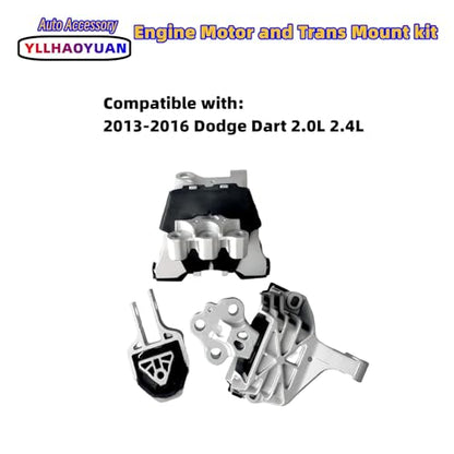 Yllhaoyuan Complete Set of 3 Motor Mounts for 2013-2016 Dart 2.0L 2.4L - size: 2013-2016 Dodge Dart 2.0L 2.4L