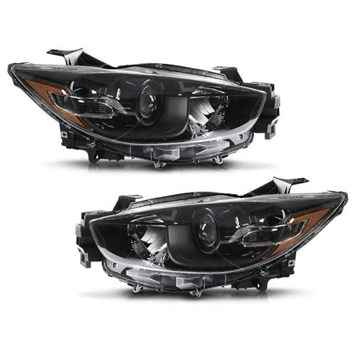 G-PLUS Headlights Assembly Pair Compatible with Mazda CX-5 2013-2016 - size: Fit Mazda CX-5 2013-2016(Clear/Black)