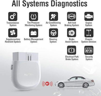 Autel AP200 Bluetooth OBD2 Scanner, Full Systems Diagnoses and 19 Services