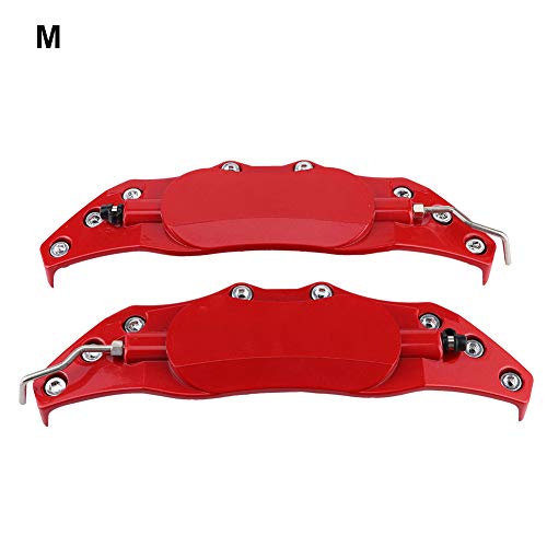 Aluminum Alloy Brake Caliper Covers | Red Universal Set for 16-19 Inch Wheels (M) - size: M