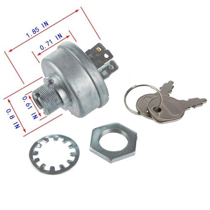 92377, 91846 Ignition Starter Switch with Keys Fits Murray 92377MA, 092377MA Lawn Mowers, Compatible w Briggs & Stratton 5411,5411H,5412K Oregon 33-392, Stens 430-161, 4 Position 6 Terminals