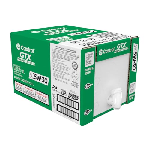 Castrol GTX High Mileage 5W-30 Synthetic Blend Motor Oil, 6 Gallon Epack - size: 6 Gallon, style: High Mileage