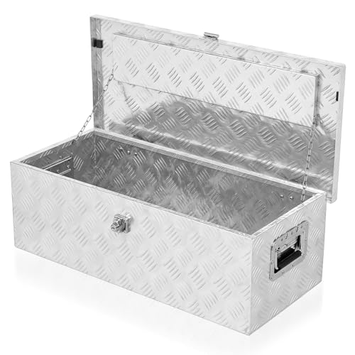 30 Inch Aluminum Truck Bed Tool Box with Side Handles, Lock - color: Silver, size: 30"